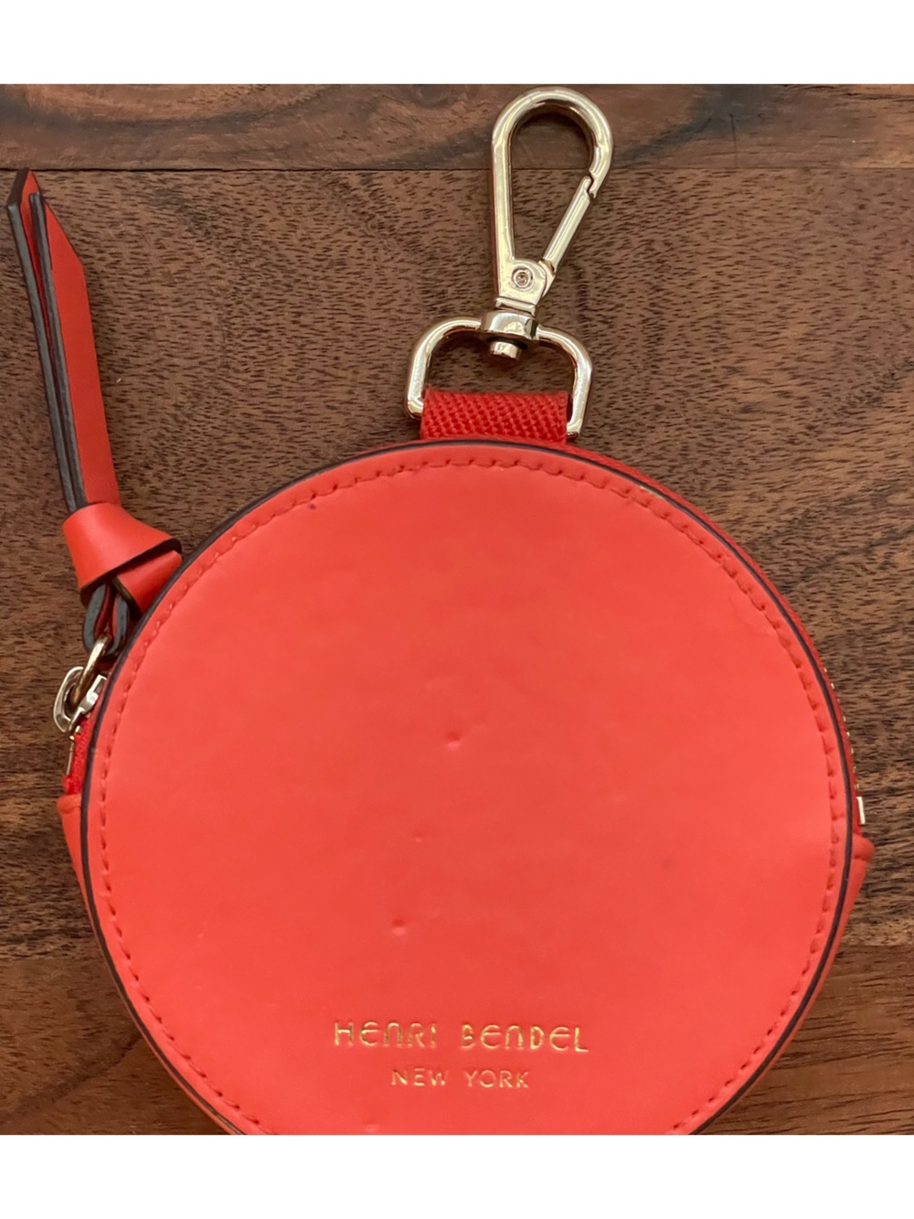 HENRI BENDEL Orange & White Leather Flower Coin Purse/Bag Charm - Picture 4 of 6